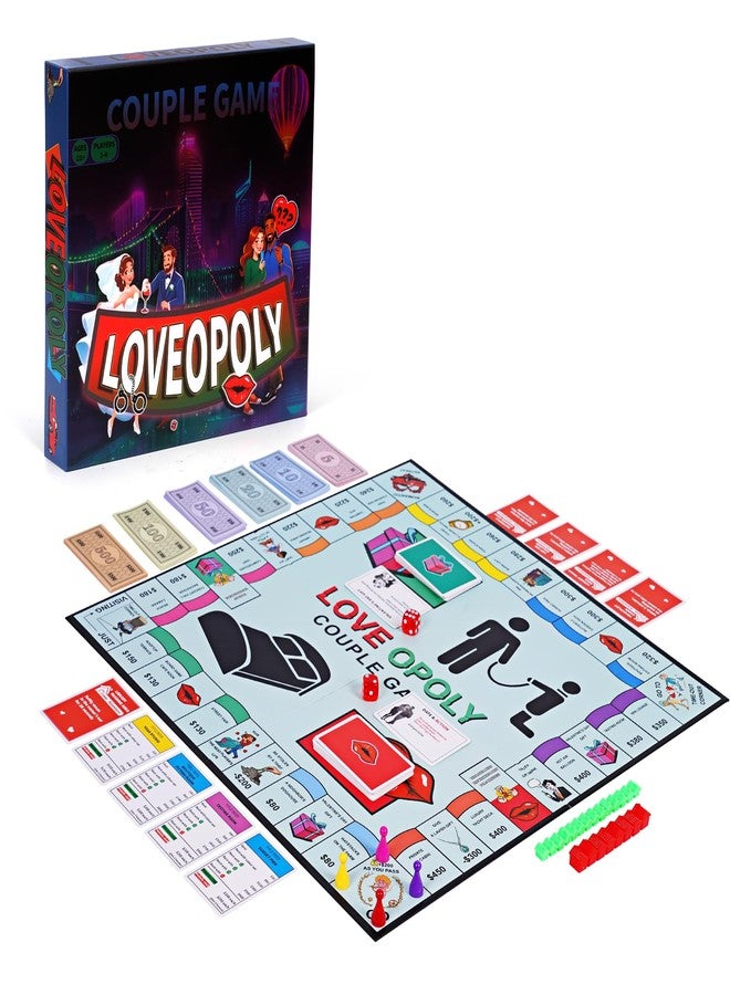 Aodomis LOVEOPOLY: Fun Couples Board Game for Date Nights & Conversations - Build Connection with Playful Challenges (2-4 Players) - Image 1